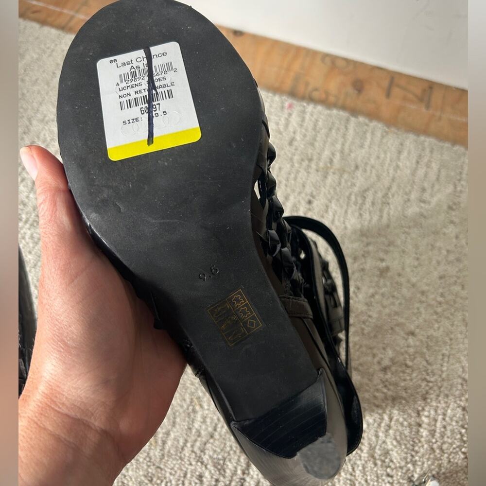 Free People Jeffrey Campbell Loom Cage Knot Block Heel Boot Black Leather 9.5 - Picture 9 of 9